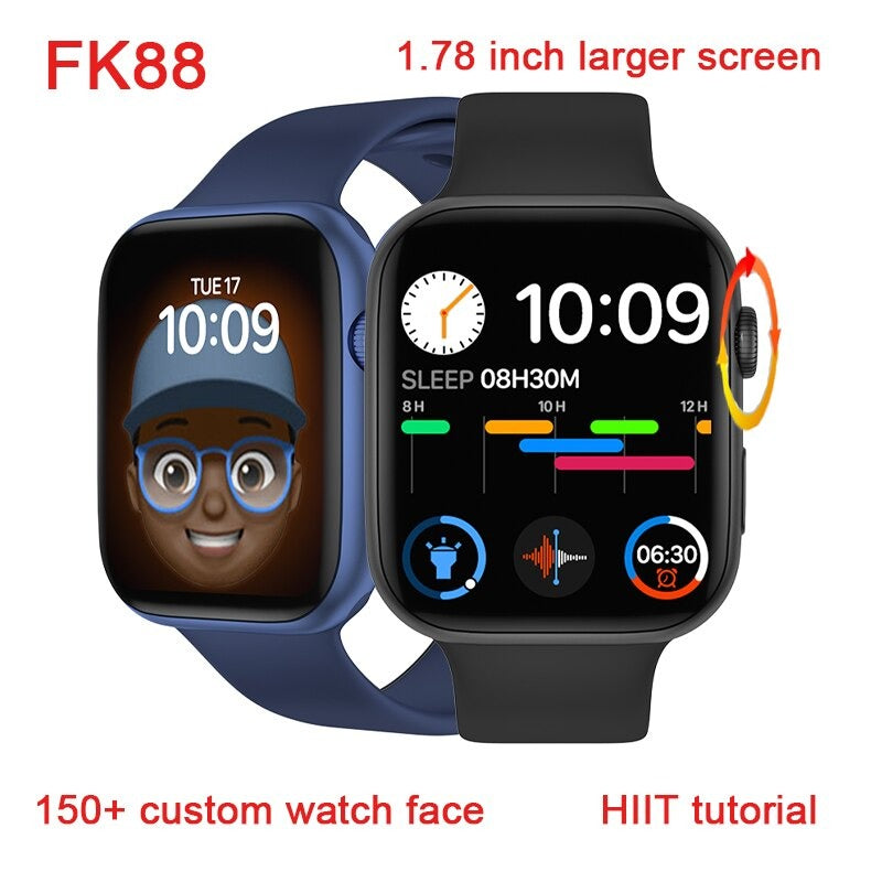 FK88S Smart Watch Women Men 1.78 Inch HD Encoder Knob Bluetooth Call ECG Health Monitor Bracelet