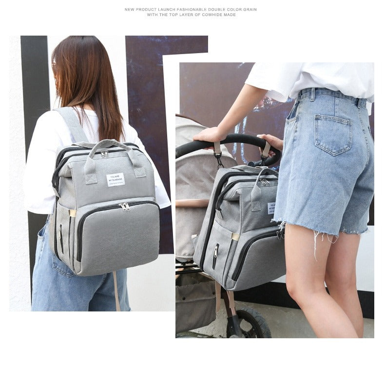 Multi-Function Portable Folding Diaper Bag Mummy Baby Travel Large Backpack